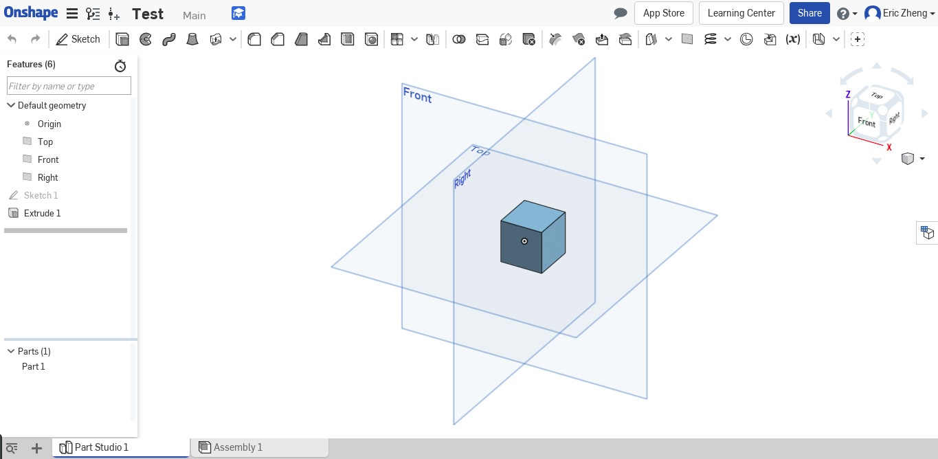 Screenshot of Onshape software